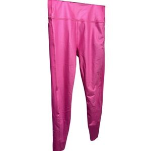 Peloton Womens High‎ Waisted Athletic Leggings Hot Pink Side Pockets Size S